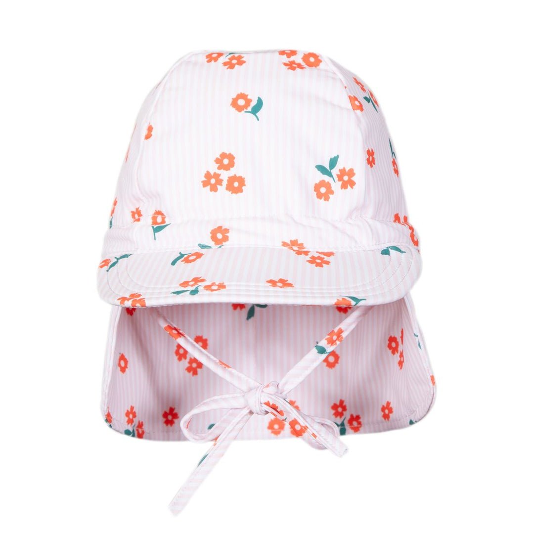 Hat | Swim Flap Cap - Striped Posy