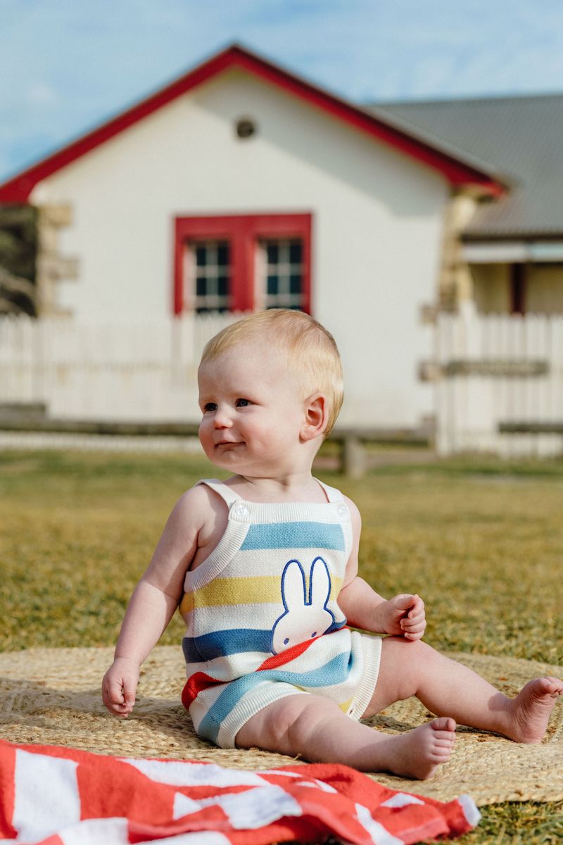 Knit Romper | Miffy - Multi Stripe