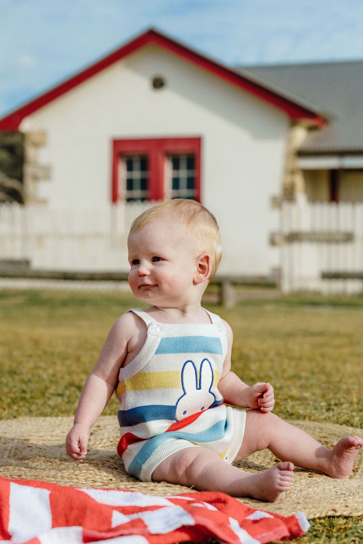 Knit Romper | Miffy - Multi Stripe