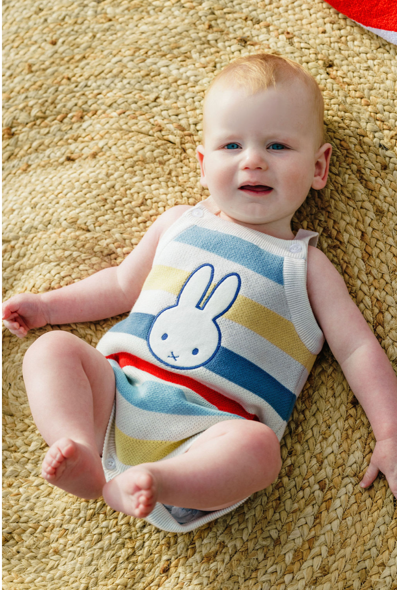 Knit Romper | Miffy - Multi Stripe