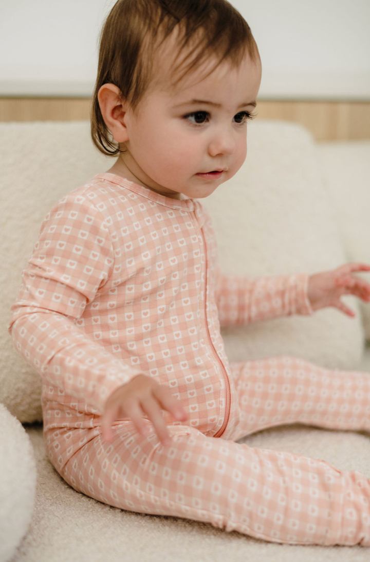 Onesie | Day or Night - Heart Gingham
