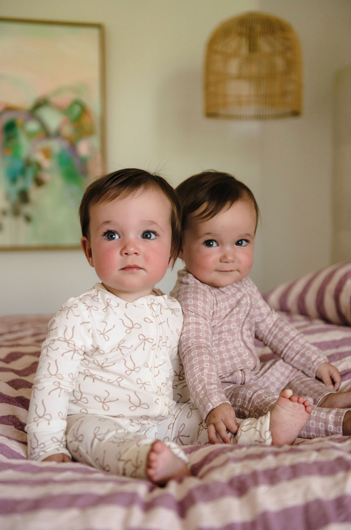 Onesie | Day or Night - Ivory Bow