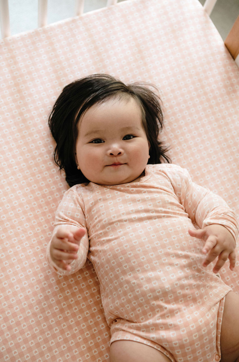 Bodysuit | Long Sleeve - Heart Gingham