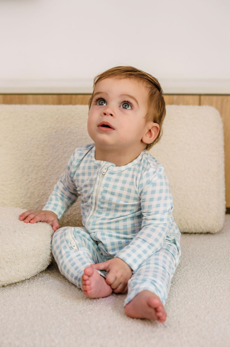 Onesie | Day or Night - Blue Gingham
