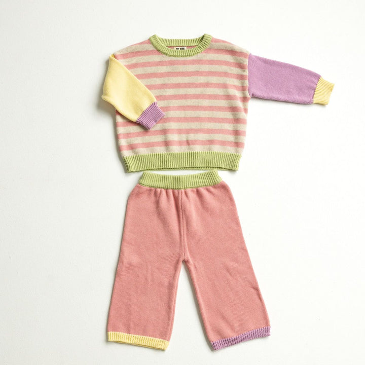 Colour Block Knitted Set - Sherbert