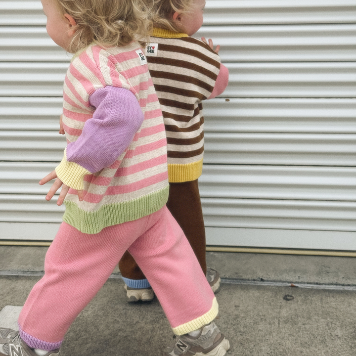 Colour Block Knitted Set - Sherbert