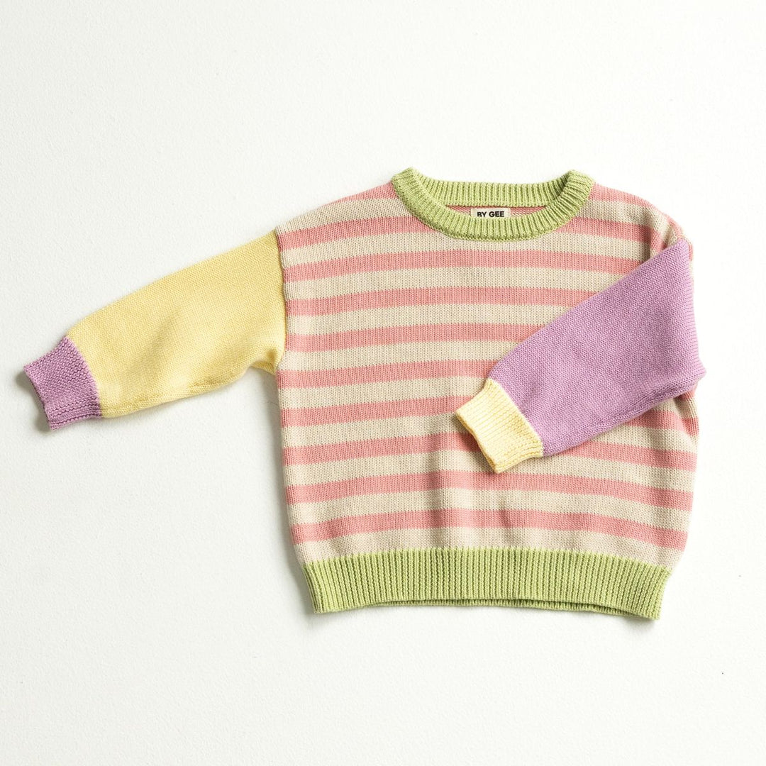 Colour Block Knitted Set - Sherbert