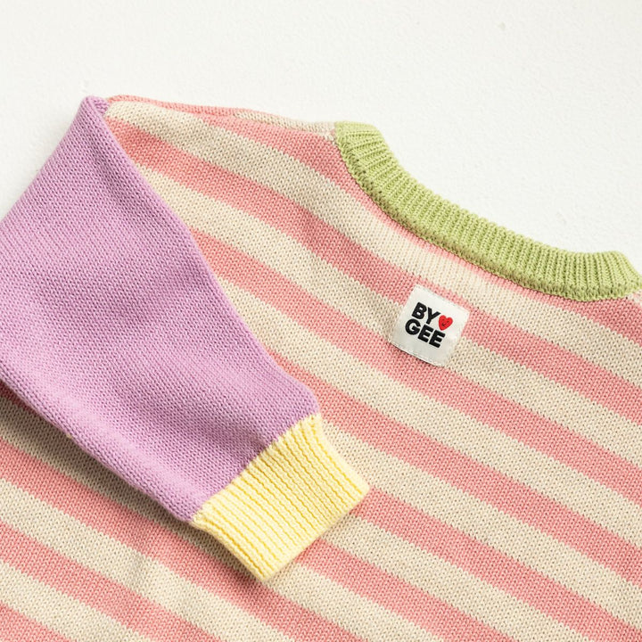 Colour Block Knitted Set - Sherbert