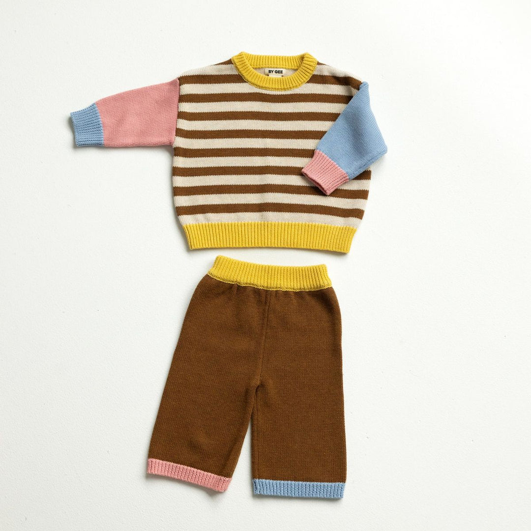 Colour Block Knitted Set - Sundae