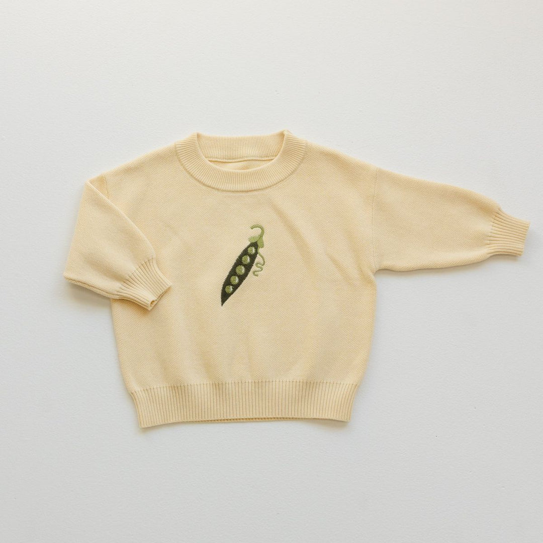 Cotton Pea Pod Knit Jumper - Cream