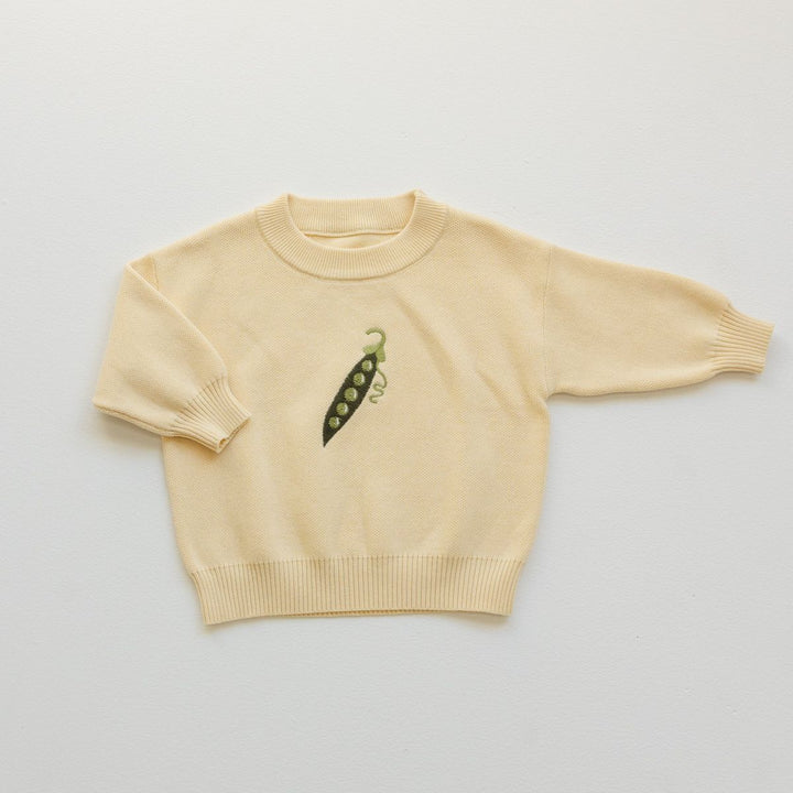 Cotton Pea Pod Knit Jumper - Cream
