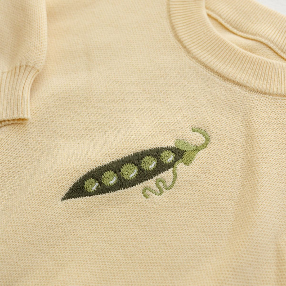 Cotton Pea Pod Knit Jumper - Cream