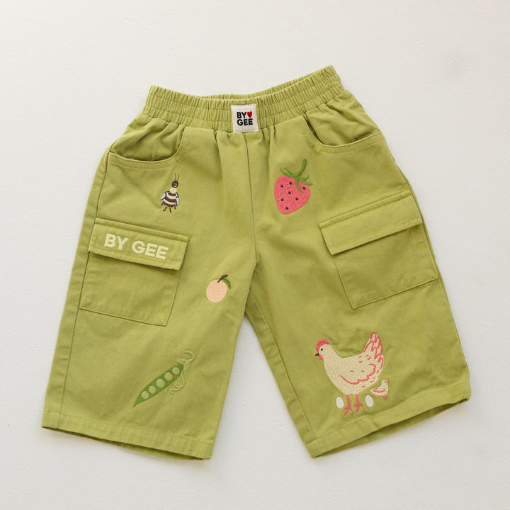 Cropped Wide Leg Cargo Pant - Apple