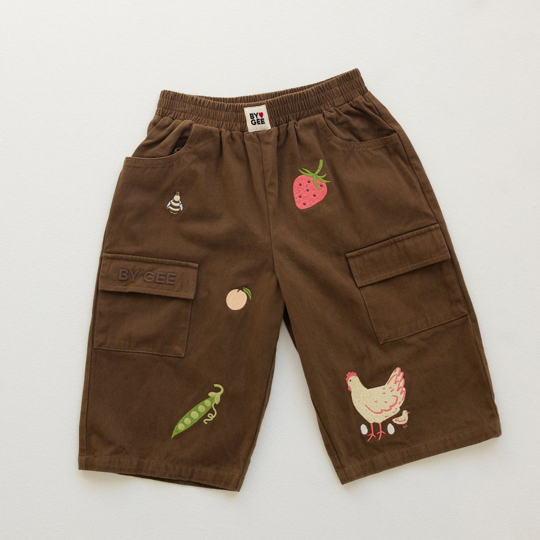 Cropped Wide Leg Cargo Pant - Chocolate