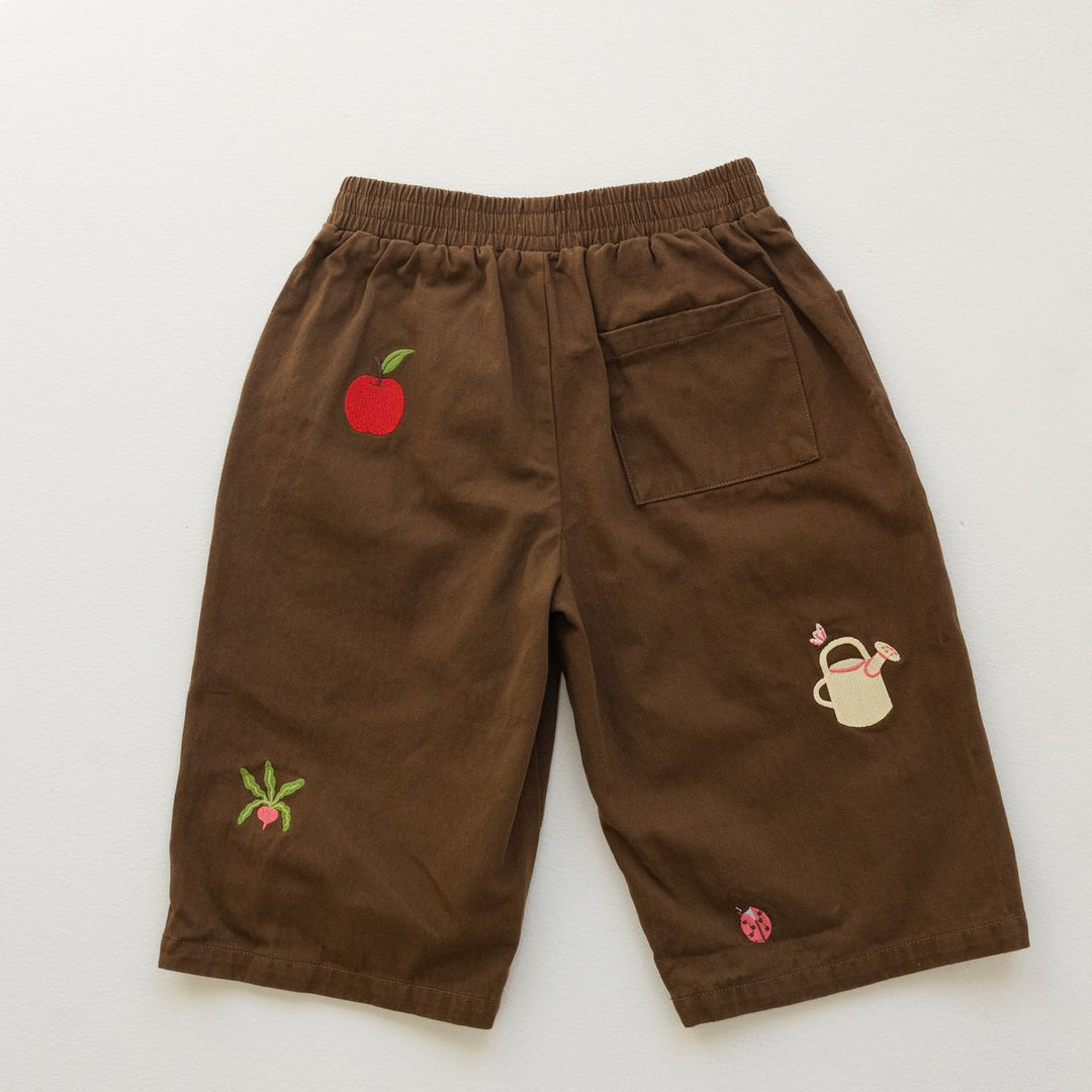 Cropped Wide Leg Cargo Pant - Chocolate