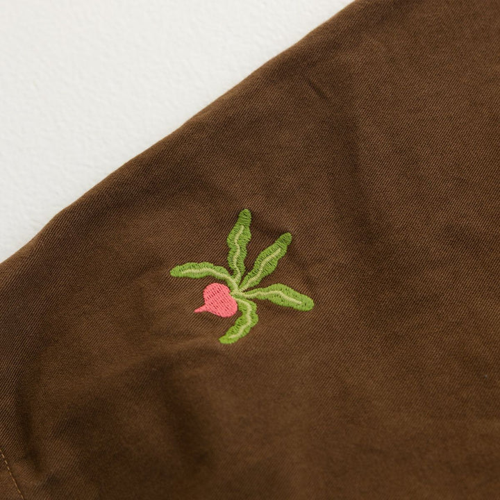 Cropped Wide Leg Cargo Pant - Chocolate