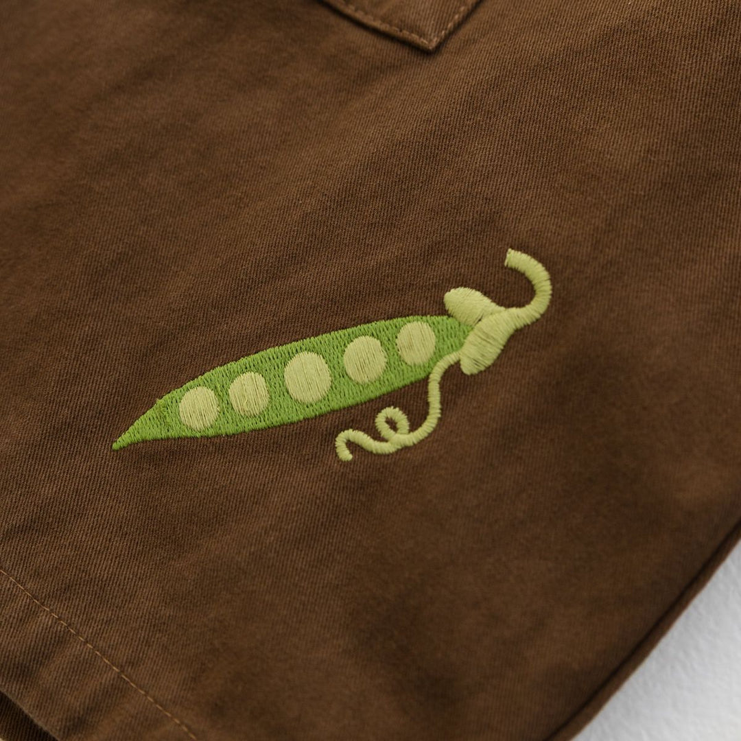 Cropped Wide Leg Cargo Pant - Chocolate