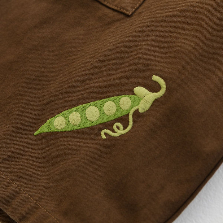 Cropped Wide Leg Cargo Pant - Chocolate