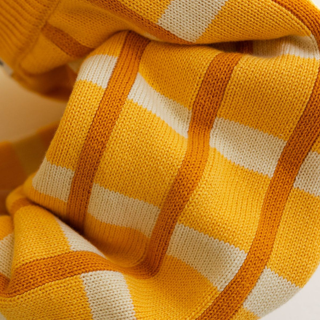 Cotton Check Knit Pants - Honey