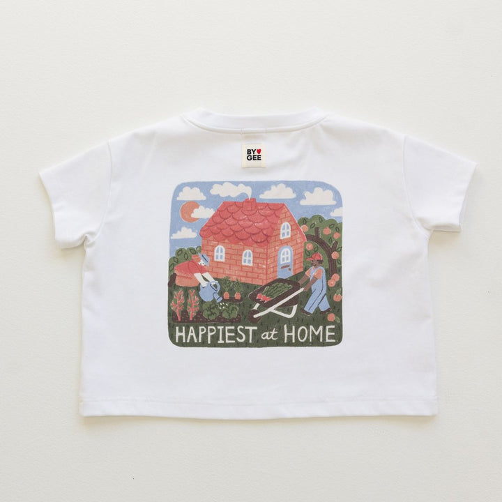 Happy At Home Oversized Boxy Tee - White