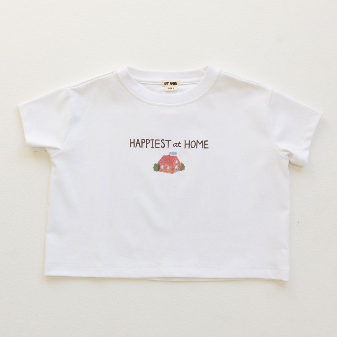 Happy At Home Oversized Boxy Tee - White