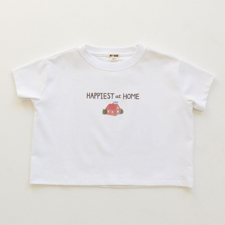 Happy At Home Oversized Boxy Tee - White