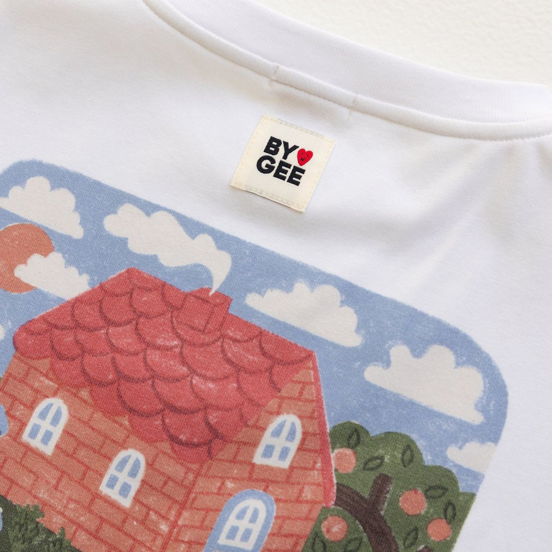 Happy At Home Oversized Boxy Tee - White