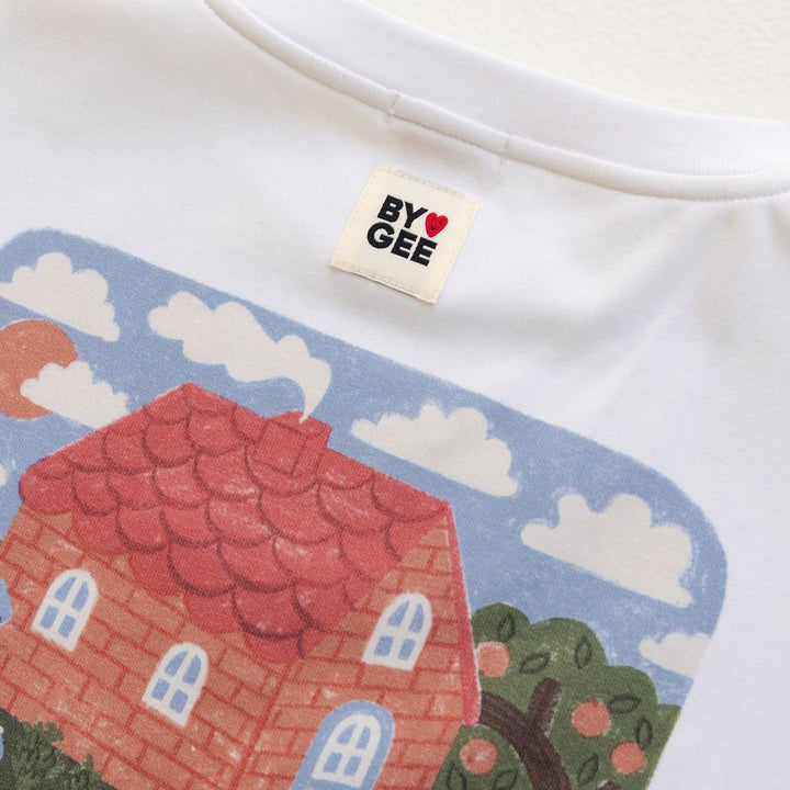 Happy At Home Oversized Boxy Tee - White