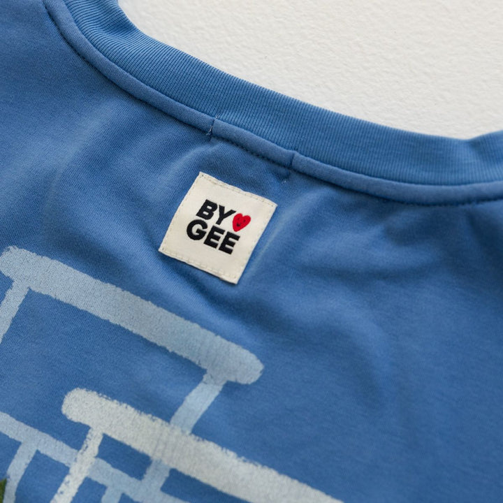 Apple Oversized Boxy Tee - Bluebird