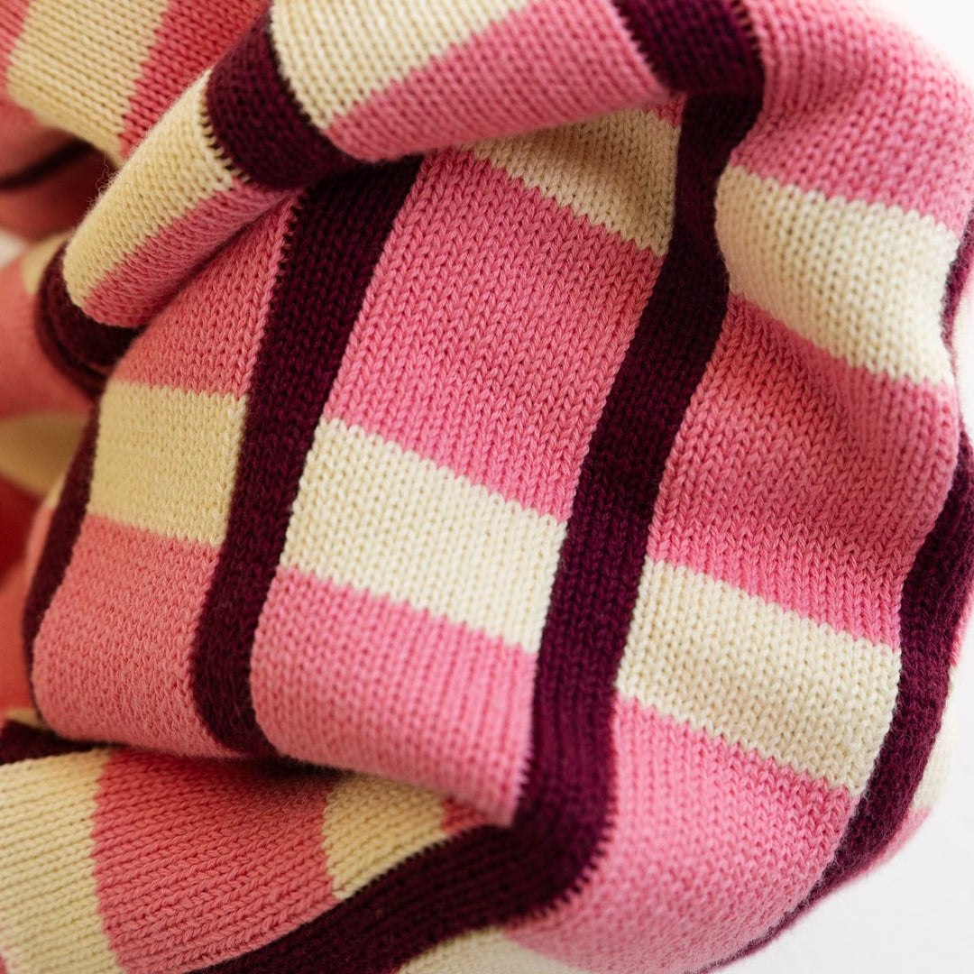 Cotton Check Knit Pants - Peony