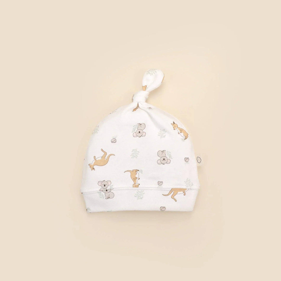 Organic Cotton Beanie - Kangaroo & Koala