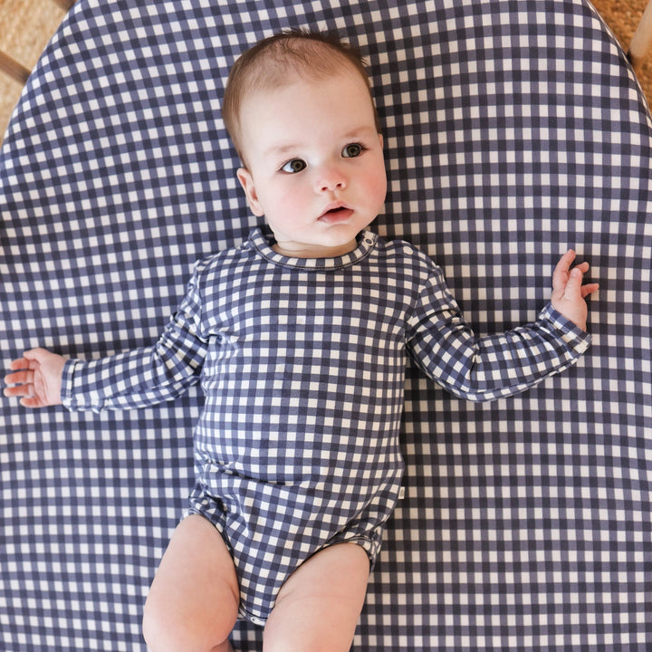 Bodysuit | Long Sleeve - Navy Gingham