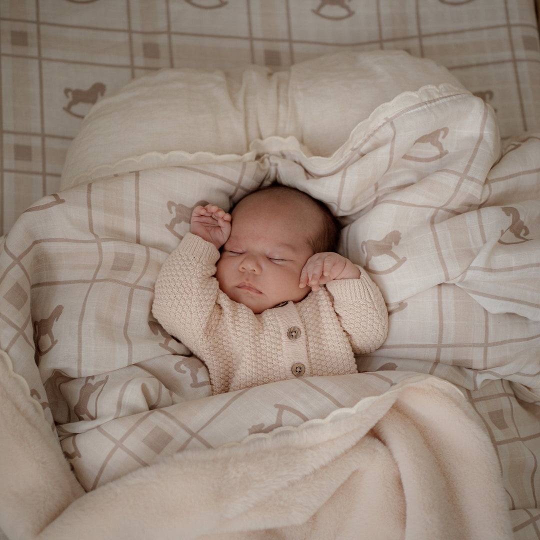 Blanket | Fur Lined - Cot Size - Rocking Horse