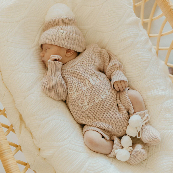 Baby Knit Booties | Biscotti Poms
