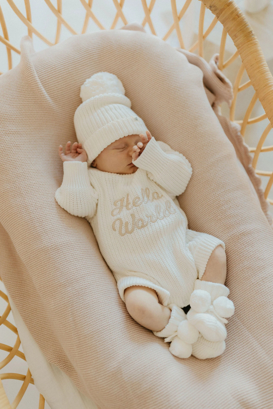 Baby Knit Booties | Milk Poms