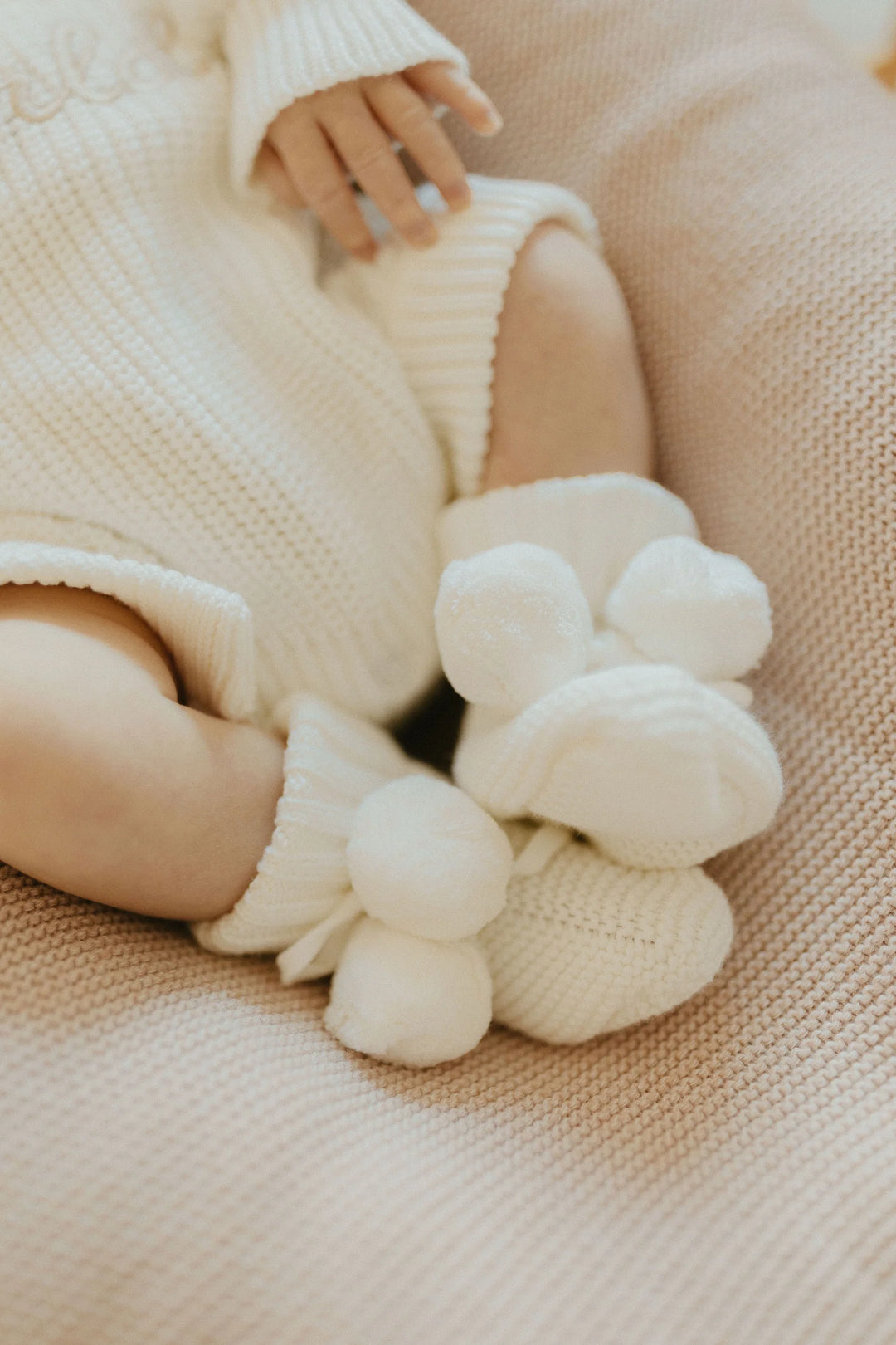 Baby Knit Booties | Milk Poms