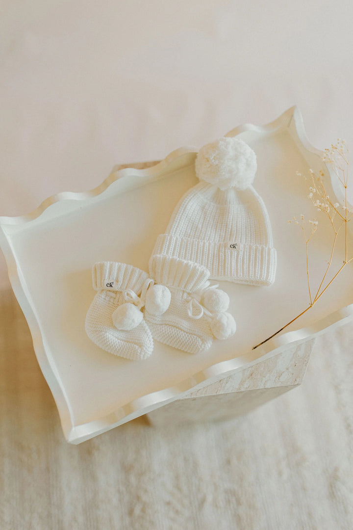Baby Knit Booties | Milk Poms