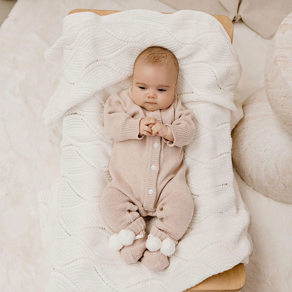 Baby Knit Booties | Biscotti Poms