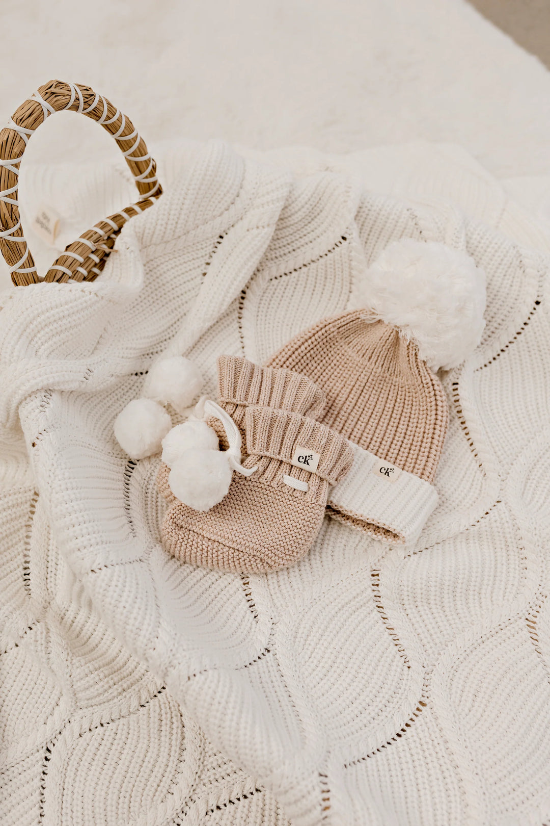 Baby Knit Booties | Biscotti Poms