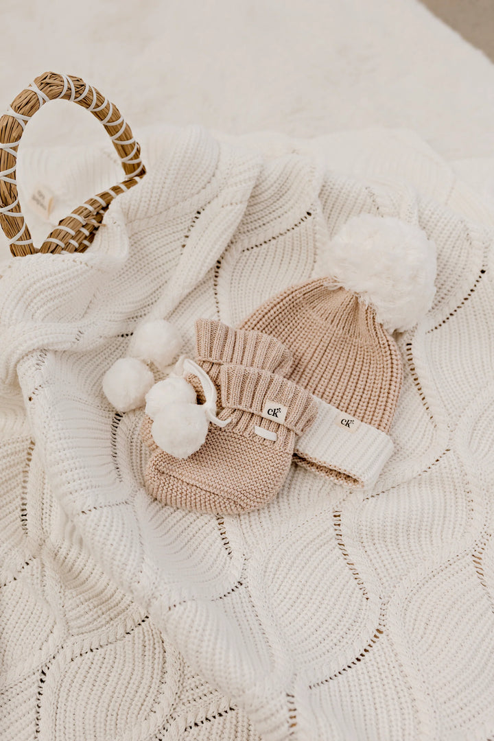 Baby Knit Booties | Biscotti Poms
