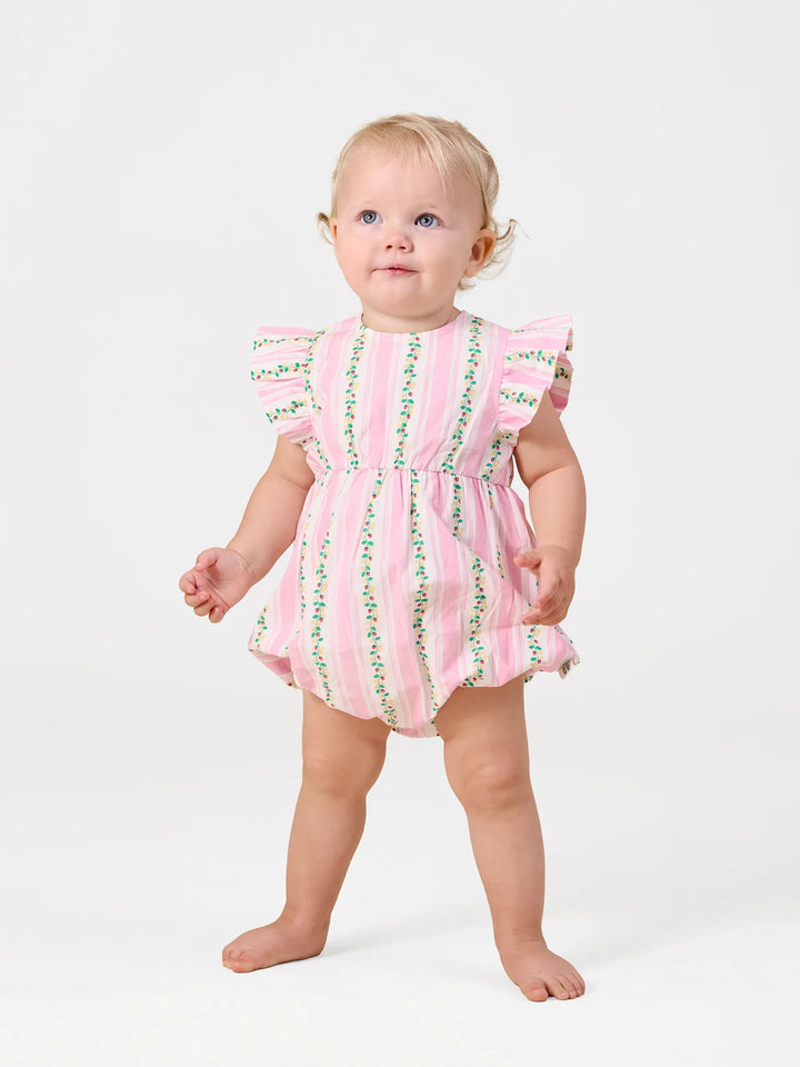 Antique Stripe Strawberry Lani Romper