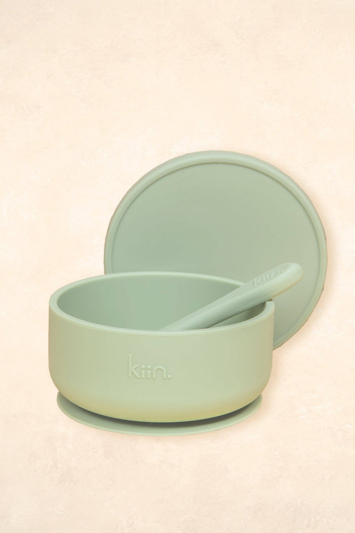 Silicone Suction Bowl with lid + Spoon