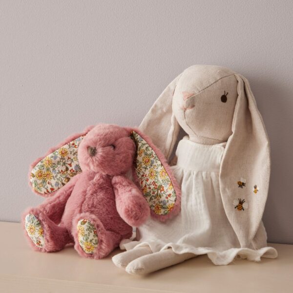 Bunny Rattle  | Small - Floral - Raspberry