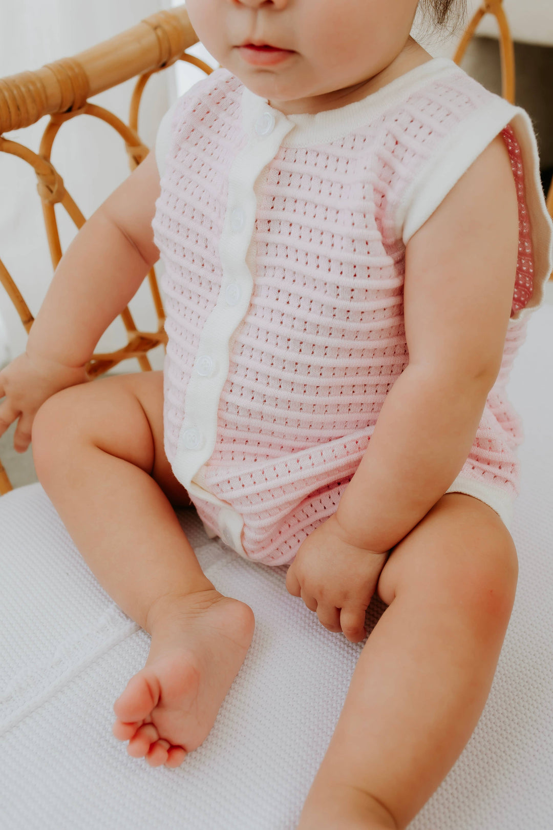 Breezy Knit Romper | Pink Coral