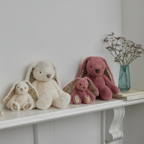 Bunny Rattle  | Small - Floral - Raspberry