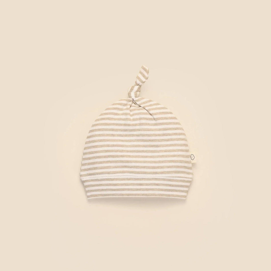 Organic Cotton Beanie - Oat Stripes