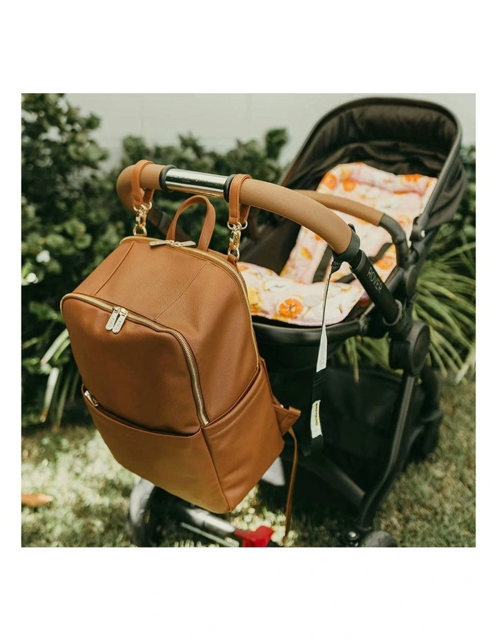 Nappy Backpack | Multitasker - Chestnut Brown Vegan Leather