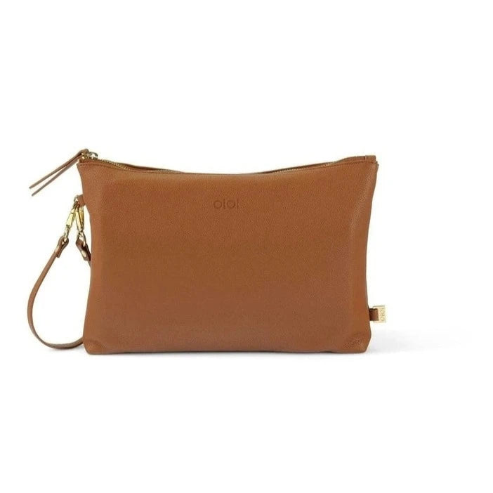 Nappy Changing Pouch - Chestnut Brown Vegan Leather
