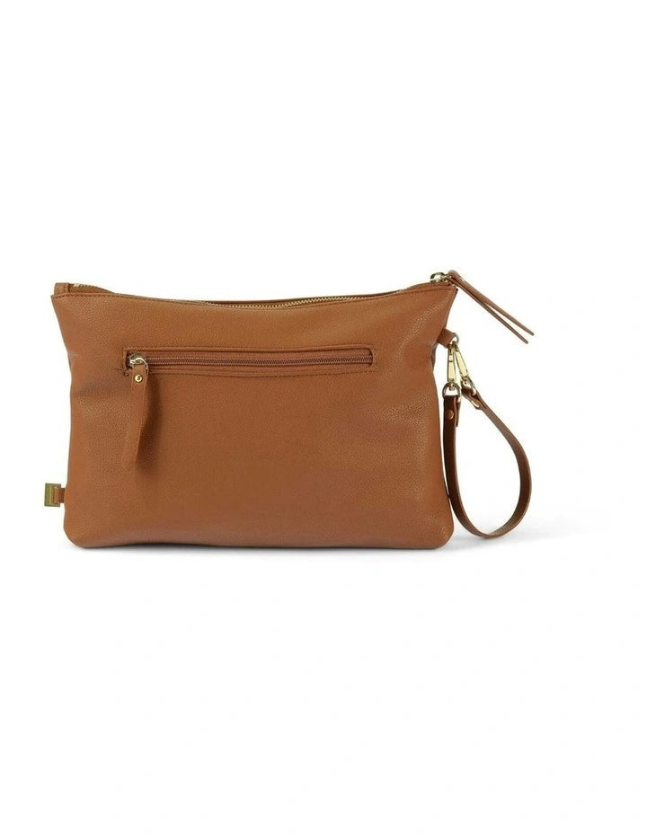 Nappy Changing Pouch - Chestnut Brown Vegan Leather
