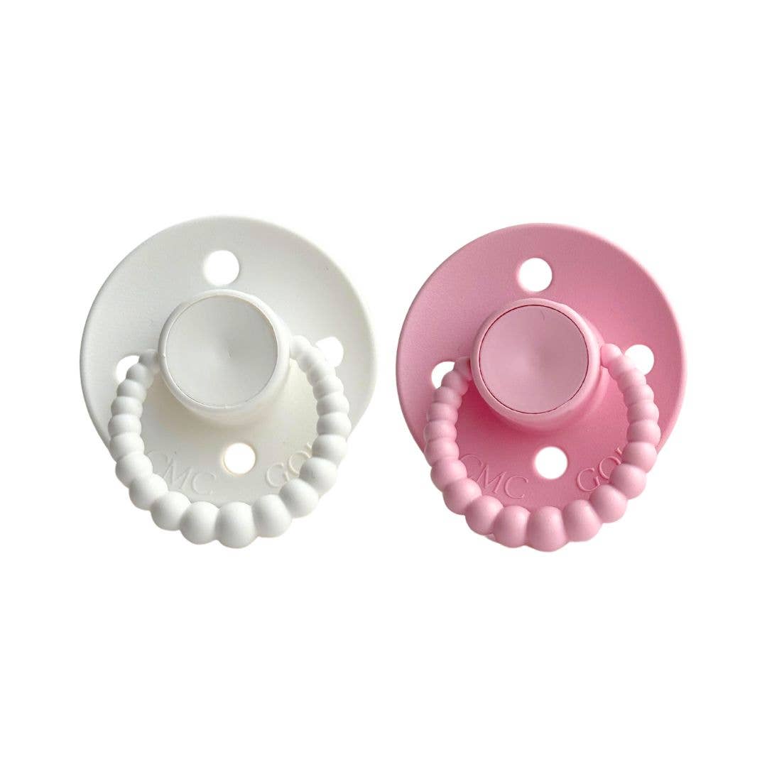 2pk Dummies | Bubble - White + Baby Pink